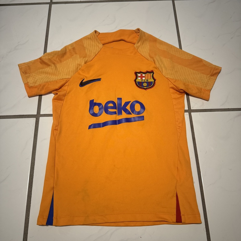 NWT Nike FC Barcelona Strike Youth Big Kids' Short-Sleeve Soccer Jersey DH7806 M
